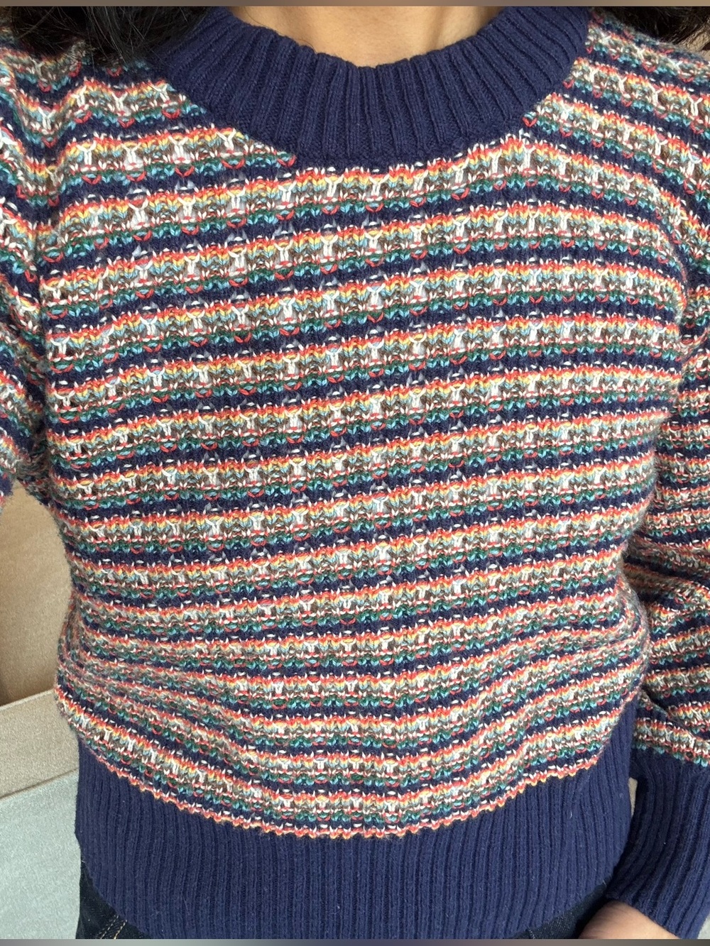Madewell Multicolor Striped Knit Sweater | Size XS